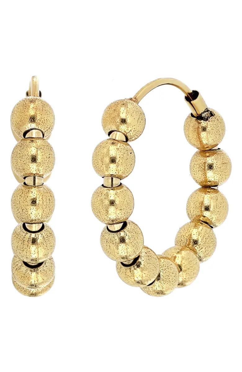 Bony Levy 14K Gold Beaded Hoop Earrings | Nordstrom | Nordstrom