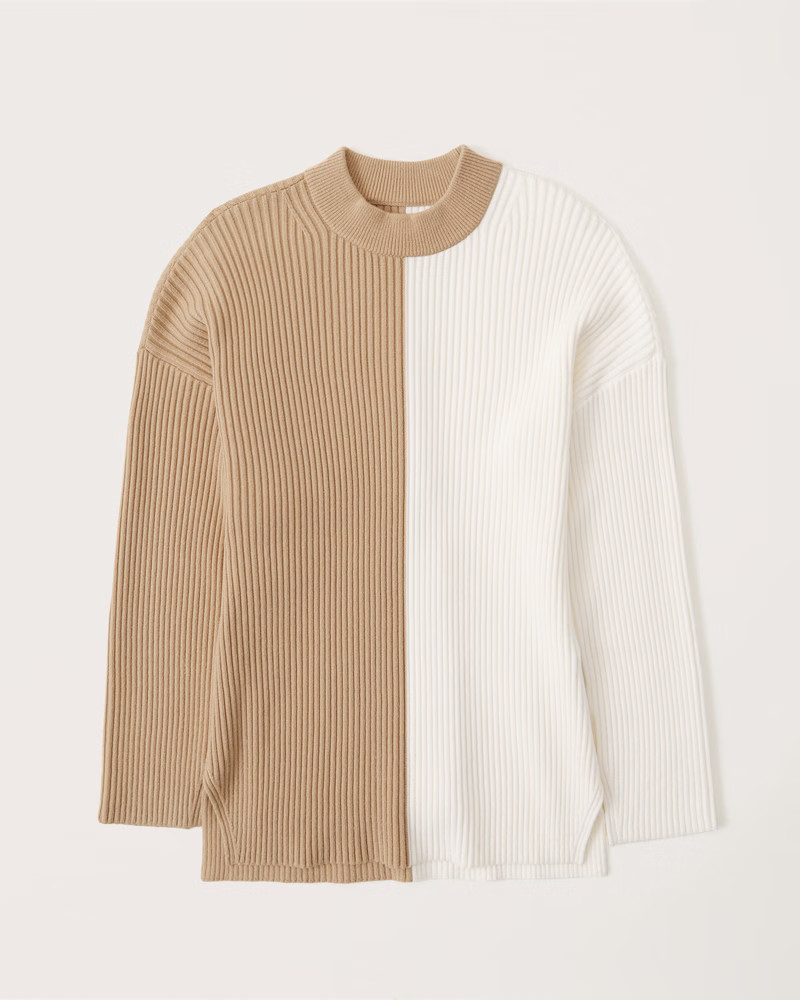 LuxeLoft Spliced Oversized Crew Sweater | Abercrombie & Fitch (US)