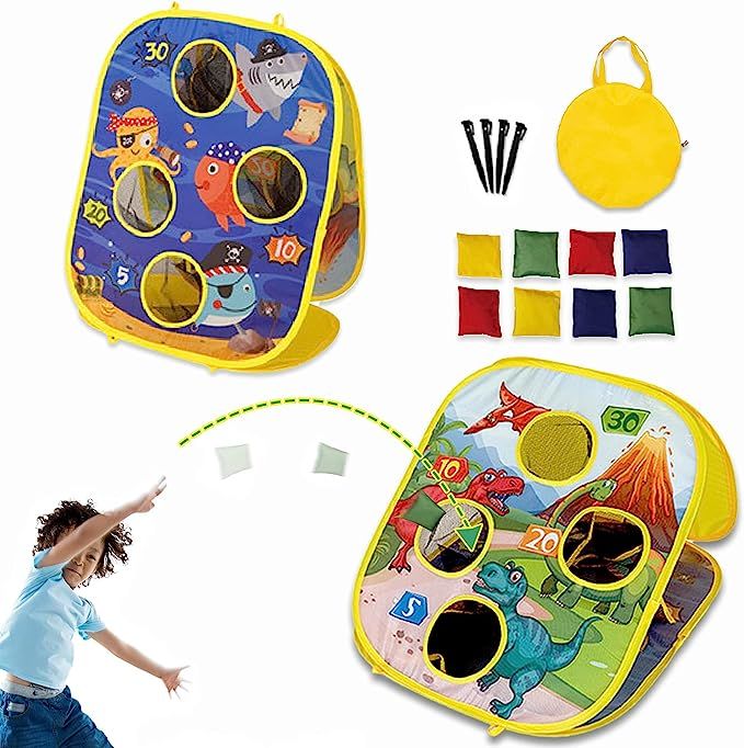 Bean Bag Toss Game for Kids Cornhole Game Set with Double Sided Cornhole Board & 8 Beanbags Indoo... | Amazon (US)