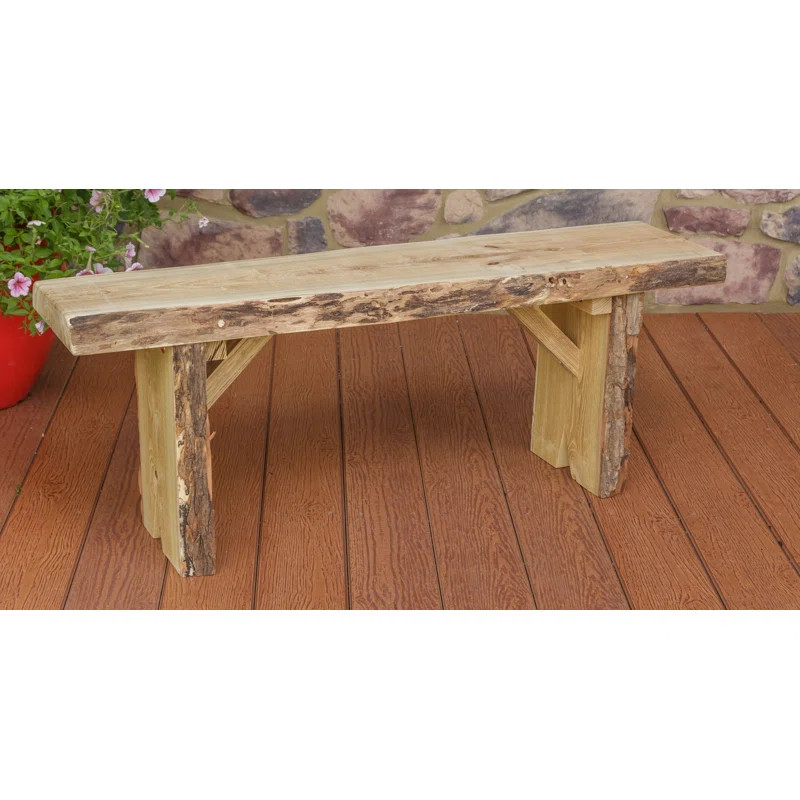 Bruggeman Live Edge Solid Wood Garden Bench | Wayfair North America