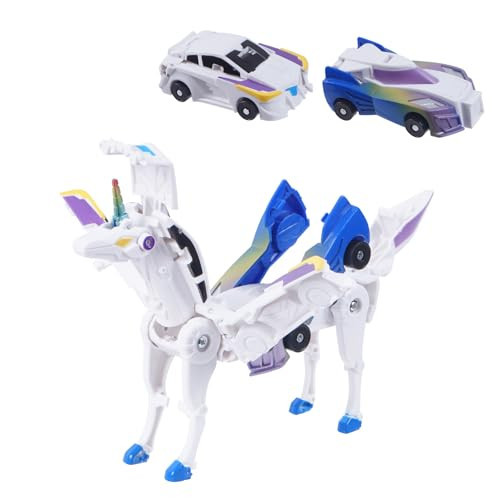 SOYUOI Ultimate Transforming Unicorn Car Toy - Collision to Magical Unicorns!2Pcs Transforming Car-Robot for Kids, Automatic Deformation of Magnetic Connections. (Blue) | Amazon (US)