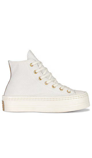 Chuck Taylor All Star Modern Lift Sneaker in Egret, Trek Tan, & Gold | Revolve Clothing (Global)