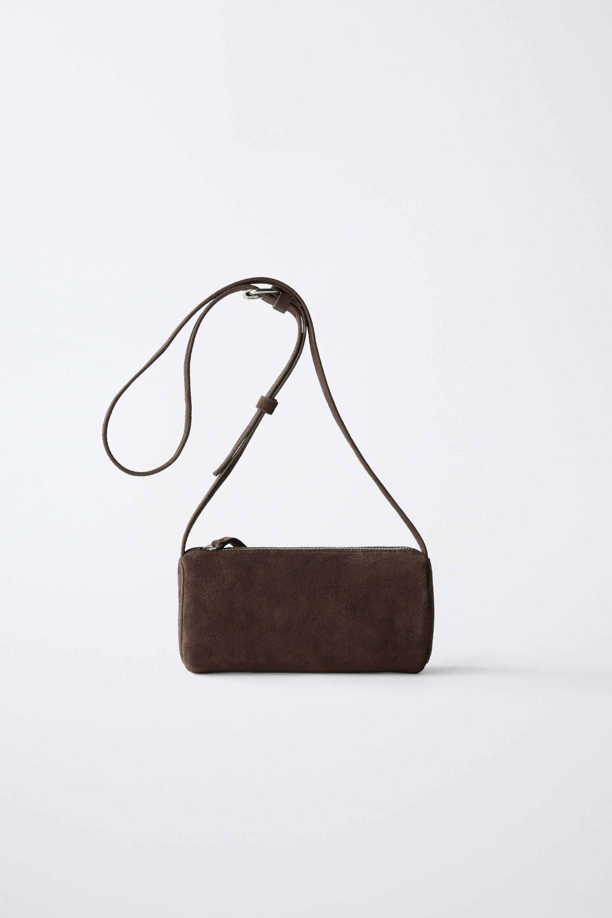 SPLIT SUEDE BOWLING BAG | Zara UK
