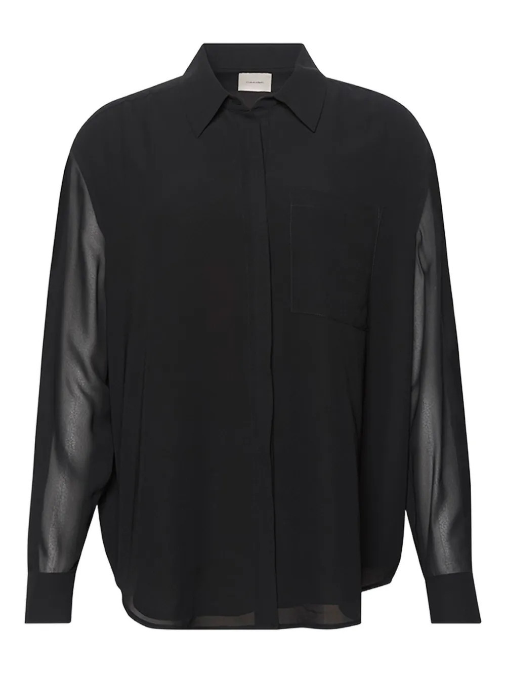Calvin Klein sheer-panel shirt - Black | Farfetch Global