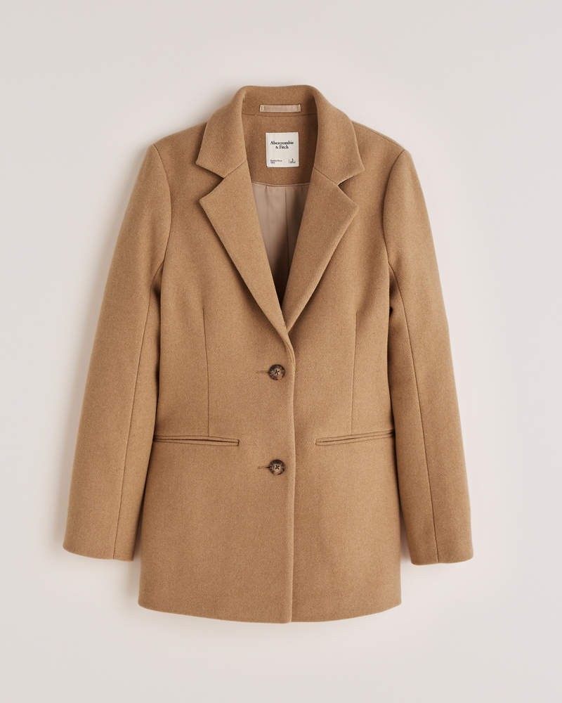 Wool-Blend Blazer Coat | Abercrombie & Fitch (US)