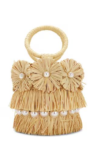 BTB Los Angeles Liv Round Floral Bucket Bag in Natural from Revolve.com | Revolve Clothing (Global)