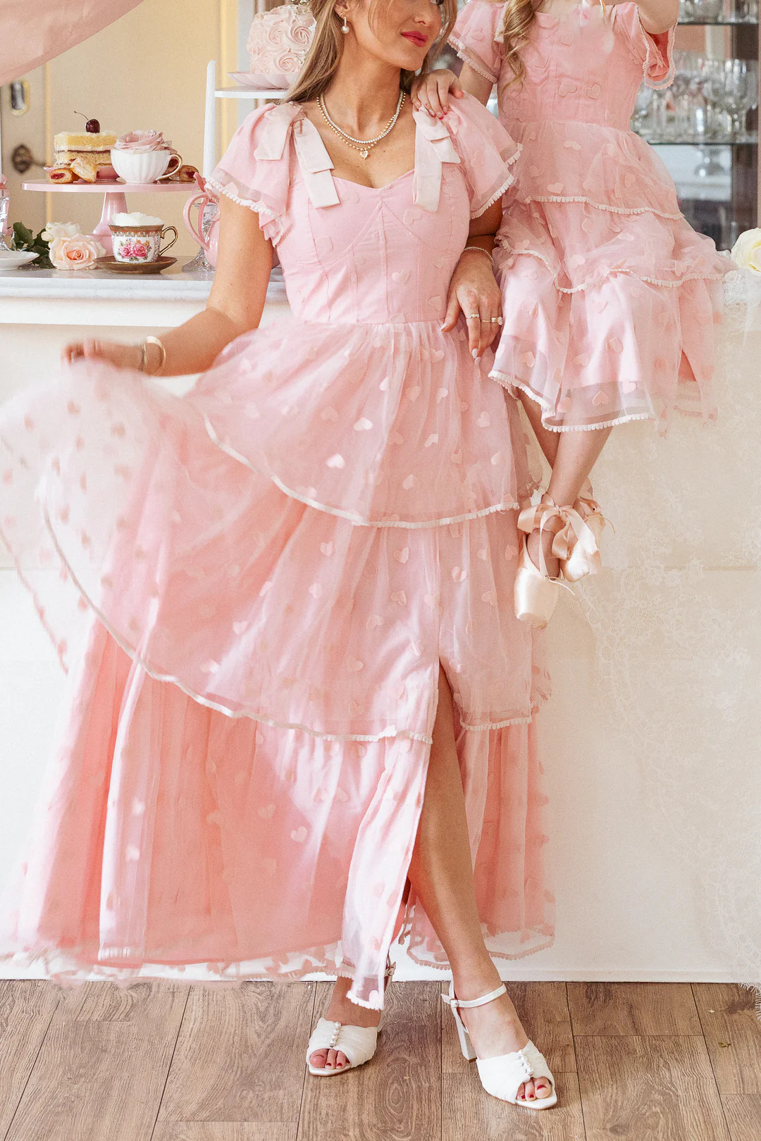 Annabelle Dress in Pink Hearts | Ivy City Co