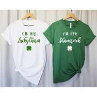 st. Patrick's Day Couple Shirts, Shamrock & Lucky Charm Matching Tees, 11725 | Etsy (US)