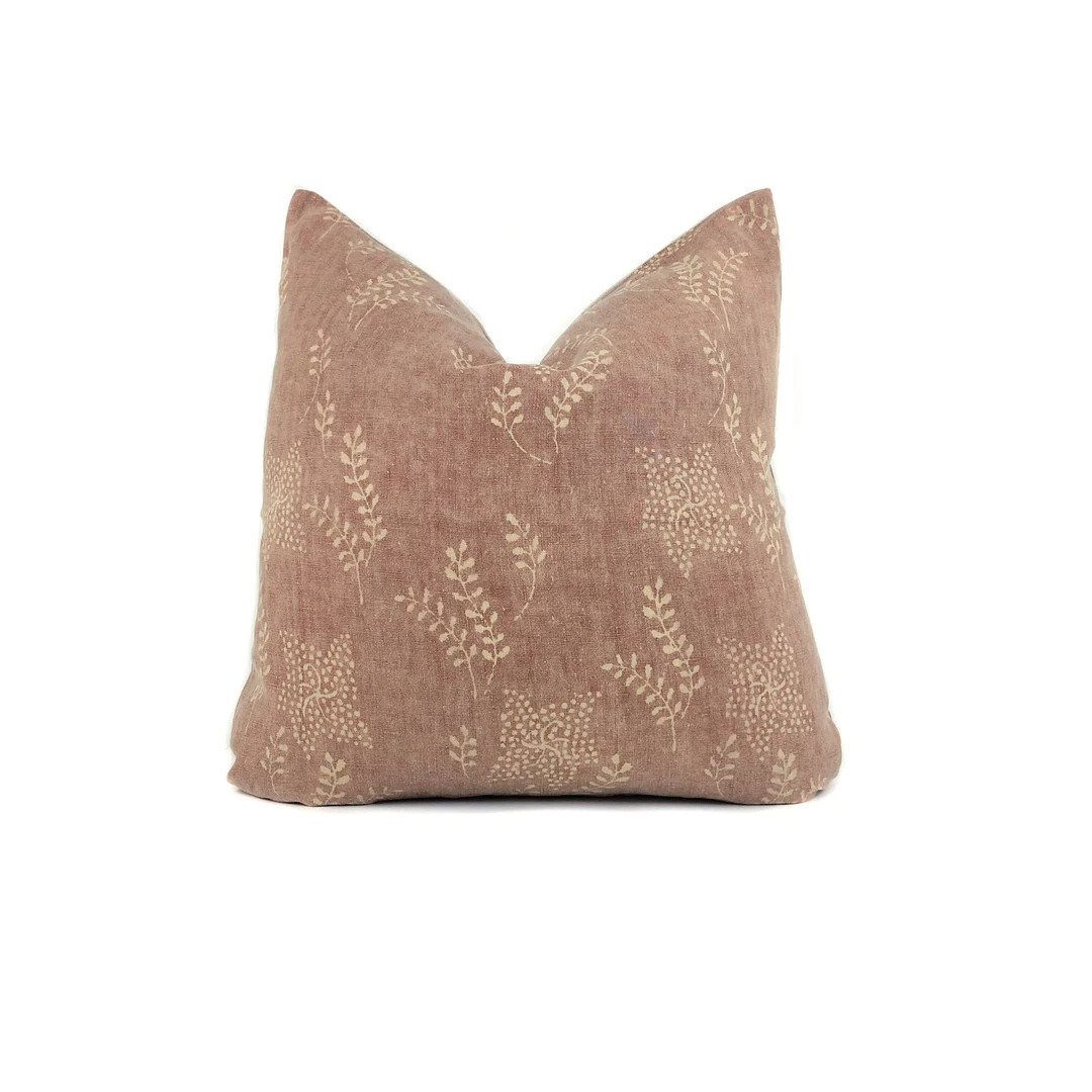 Floral Linen Pillow Cover: Dusty Rose Vintage Spring Decor Rose Tarlow PREORDER - Etsy | Etsy (US)