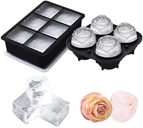 Ice Cube Trays Silicone (2-Pack),Ice cube mold,Roses Ice Tray,Ice Molds,Ice Cube Trays for Freeze... | Amazon (US)