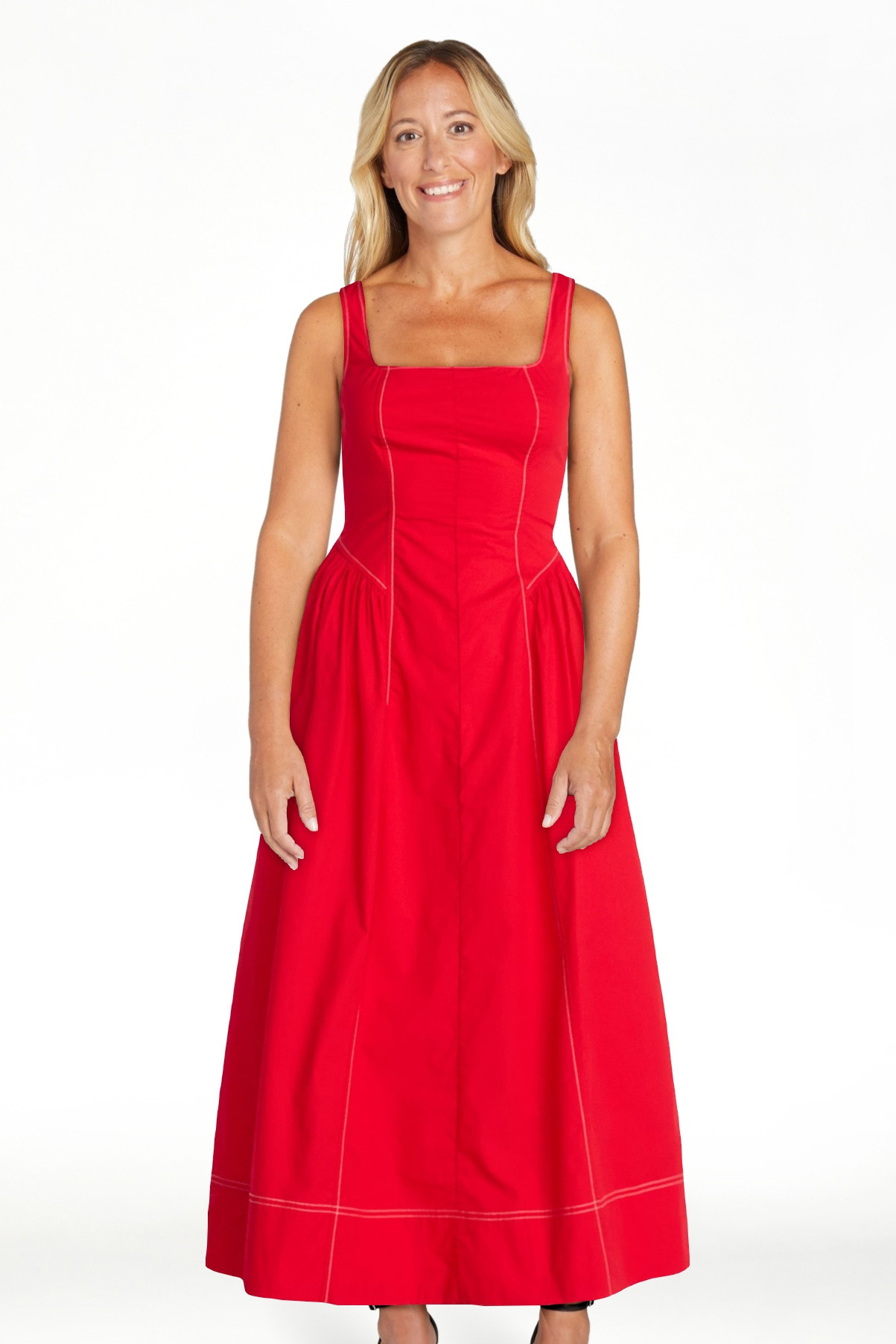 Free Assembly Women's and Women's Plus Sleeveless Cotton Panel Maxi Dress, Sizes XS- 4X | Walmart (US)