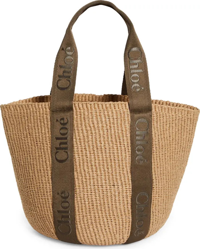 Large Woody Straw Basket Tote | Nordstrom