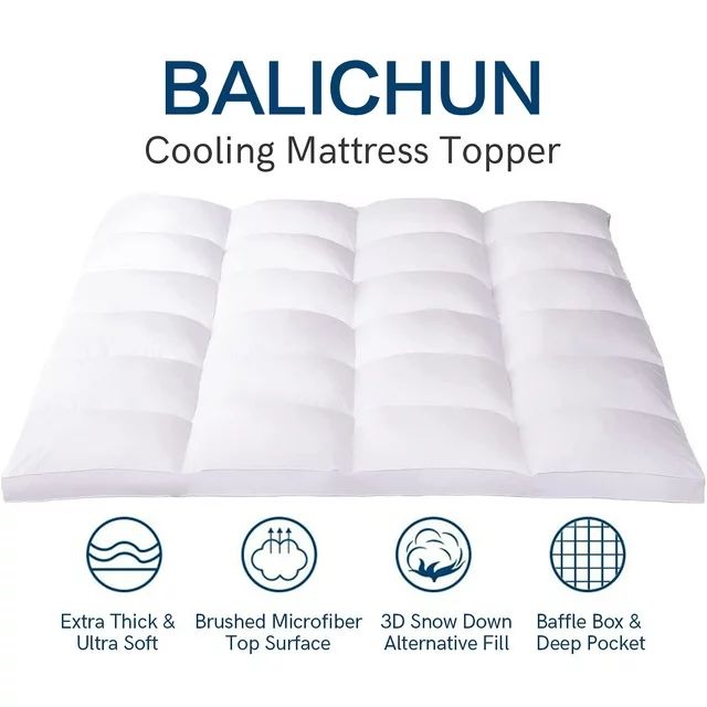 BALICHUN Queen Mattress Topper, Extra Thick Pillowtop, Cooling Mattress Topper, Plush Mattress Pa... | Walmart (US)