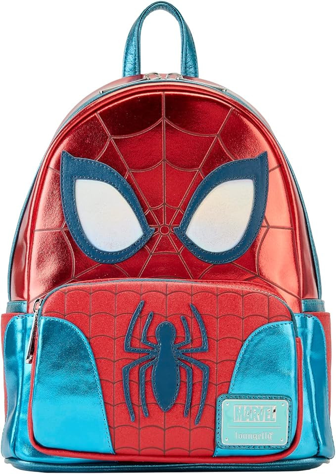 Loungefly Marvel Shine Spider-Man Mini Backpack | Red & Blue Spiderman Bag | Amazon (US)