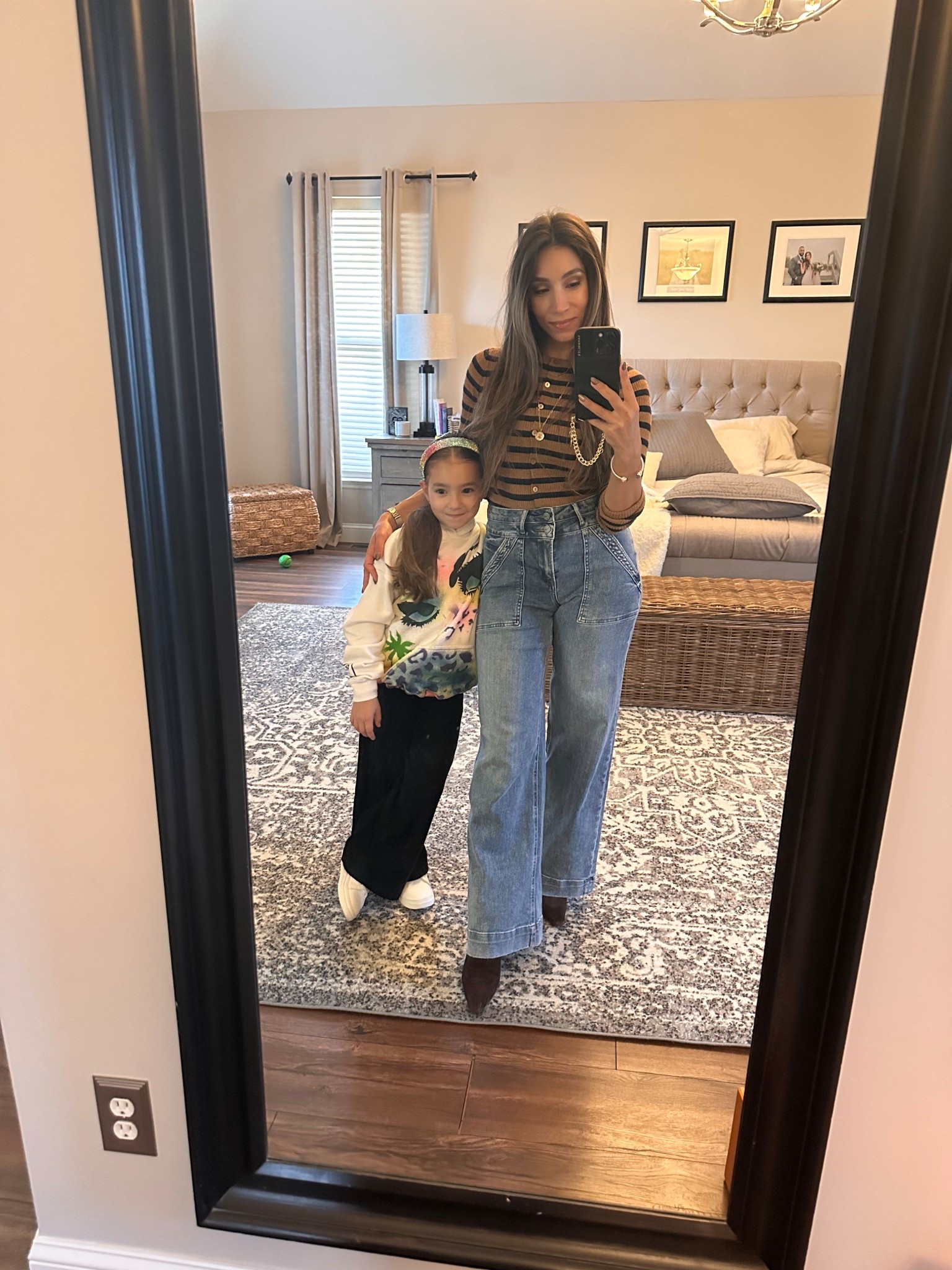 Obsessed with these Mica jeans 🤎 I actually grabbed them at The Paper Store but linked them for you online! I’m wearing a 25 here, but definitely should’ve sized down to a 24 — they have so much stretch in the best way.

This Target sweater in  brown-and-navy combo of the season is an instant yes (wearing XS). Paired it with the boots of the moment — the brown suede beauties from Sam Edelman (went 1/2 size up to an 8)— and my go-to gold jewelry to finish the look. Effortless, elevated, and so cozy. ✨

mica jeans, petite denim, fall sweaters, brown stripe sweater, brown suede boots, comfy fall outfit, teacher outfit ideas, casual fall style, affordable fall fashion, brown aesthetic outfit, petite fall look, trendy fall basics

#effortliss

#LTKmomlife #LTKShoeCrush #LTKWorkwear