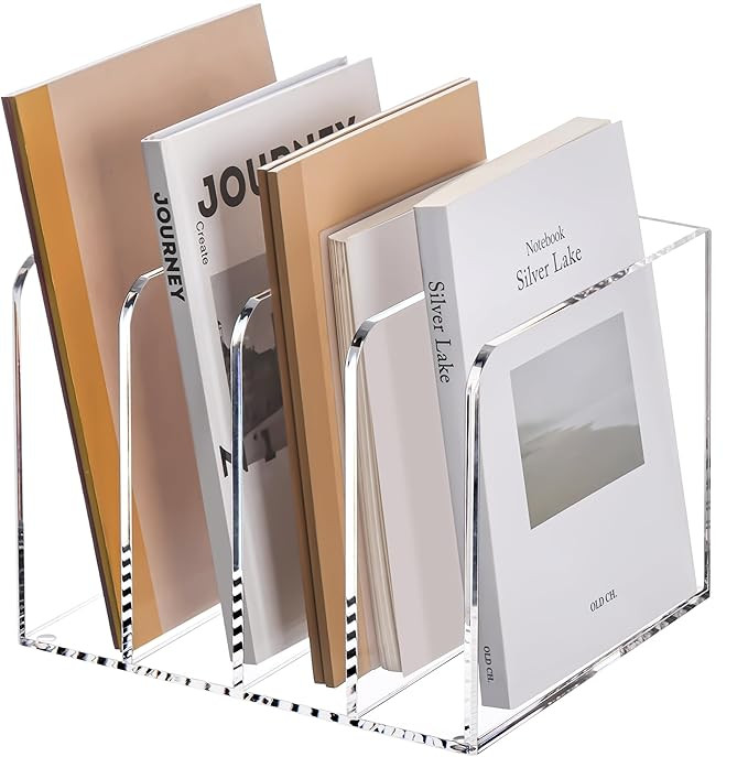YUXUN Acrylic Magazine Holder,Clear Desk Organizer File Sorter for Notebook,Paper,Envelope,Magazi... | Amazon (US)