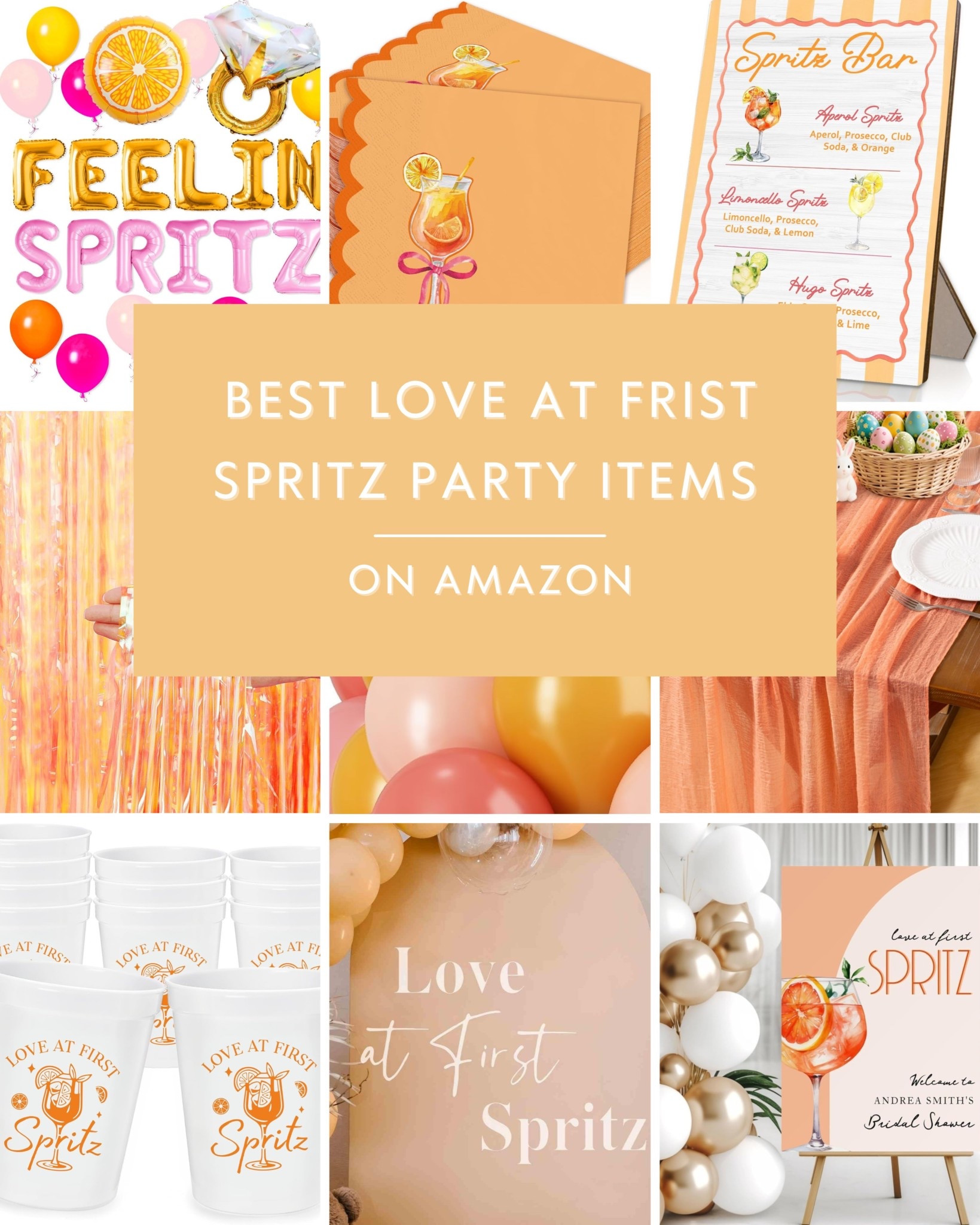 Okay but how cute is a “Love at First Spritz” theme for a bridal shower or bachelorette?! 🥂🍋💍

It’s giving: champagne, Aperol spritz, citrus details, bubbly energy, and main character bride vibes. ✨

I pulled together the best Amazon decor to make this theme look elevated (not cheesy) — from signage to balloon garlands to all the little details that make it feel Pinterest-worthy.

If you’re the MOH, bridesmaid, or bride planning your own party… this one’s for you. 💕 

#LTKWedding