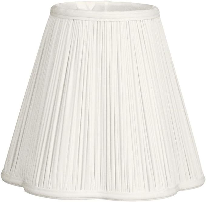 Royal Designs Bottom Scallop Gather Pleat Basic Lamp Shade, White, 5" x 13" x 8.75" | Amazon (US)