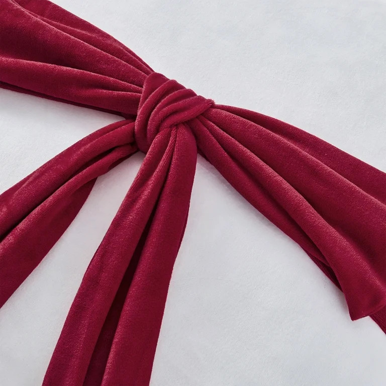 My Texas House 20" x 20" White/Red Velvet Bow Decorative Pillow | Walmart (US)