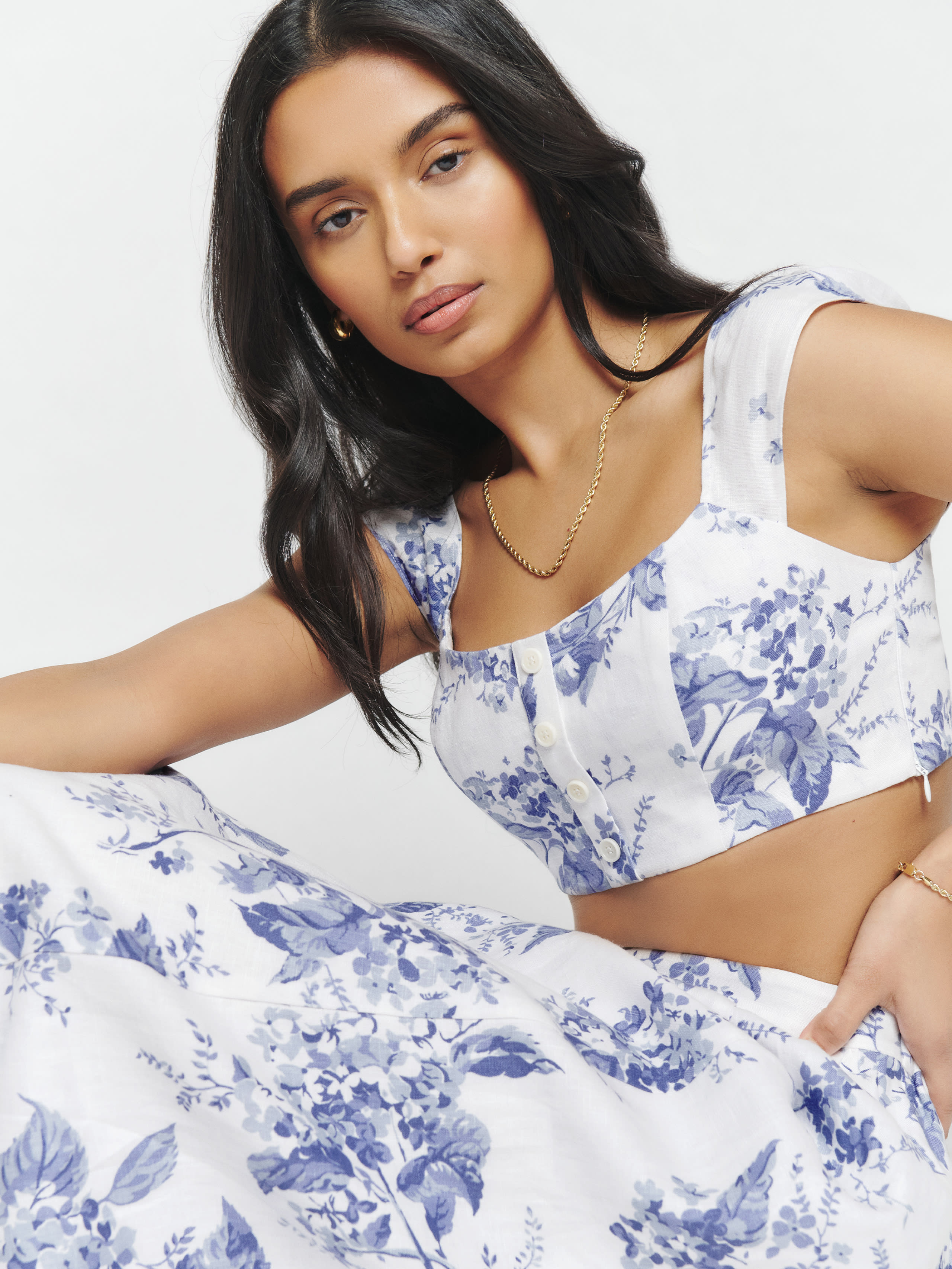 Teya Linen Two Piece | Reformation (Global)