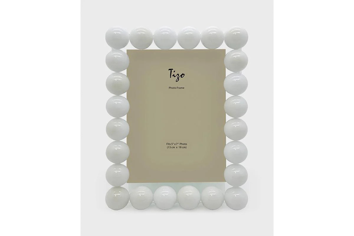White Crystal Ball Frame | Lucy's Market