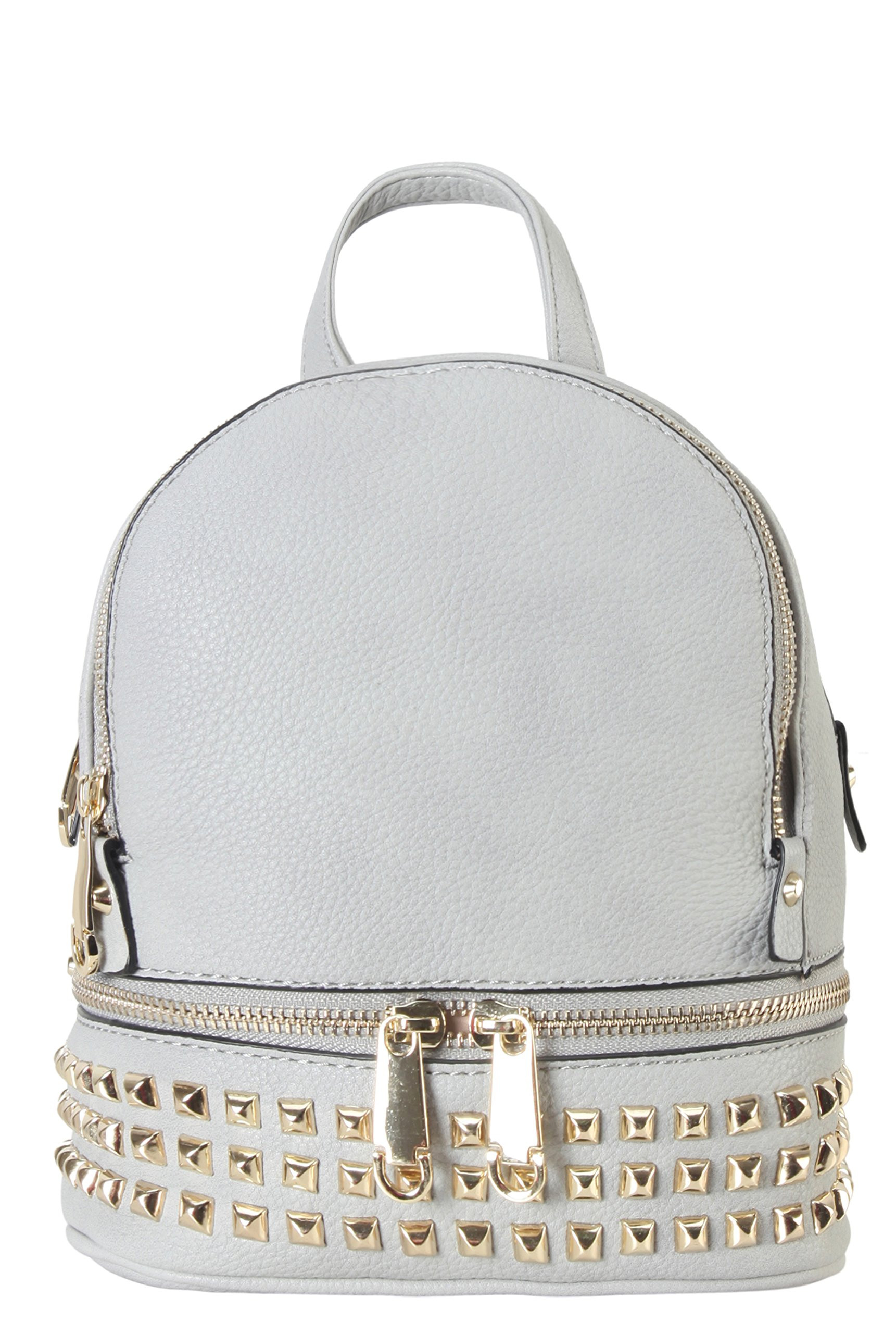 Rimen & Co. PU Leather Golden Studded & Zipper Décor Mini Chic Backpack BB-3851 | Amazon (US)