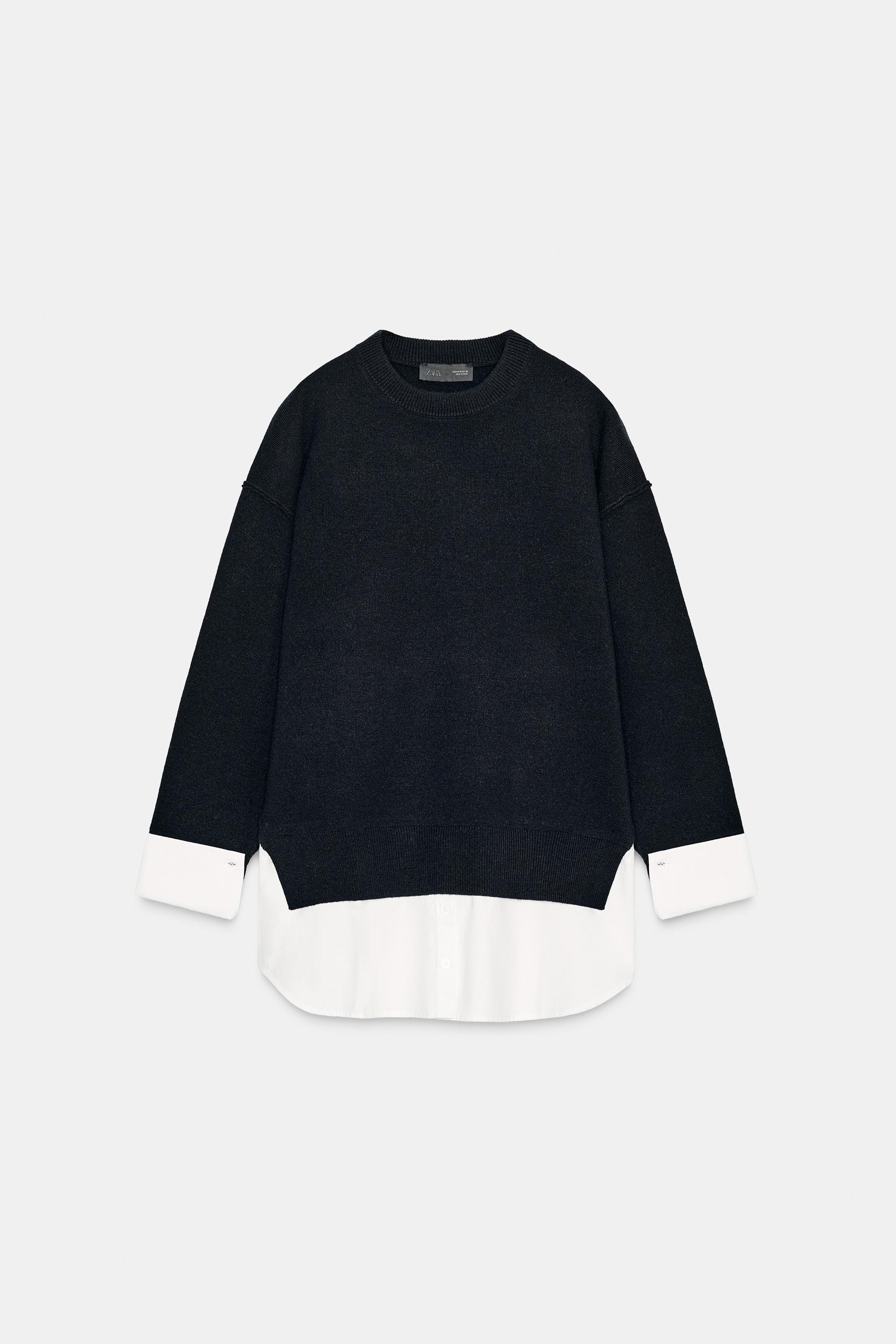 JUMPER WITH CONTRAST POPLIN | Zara UK