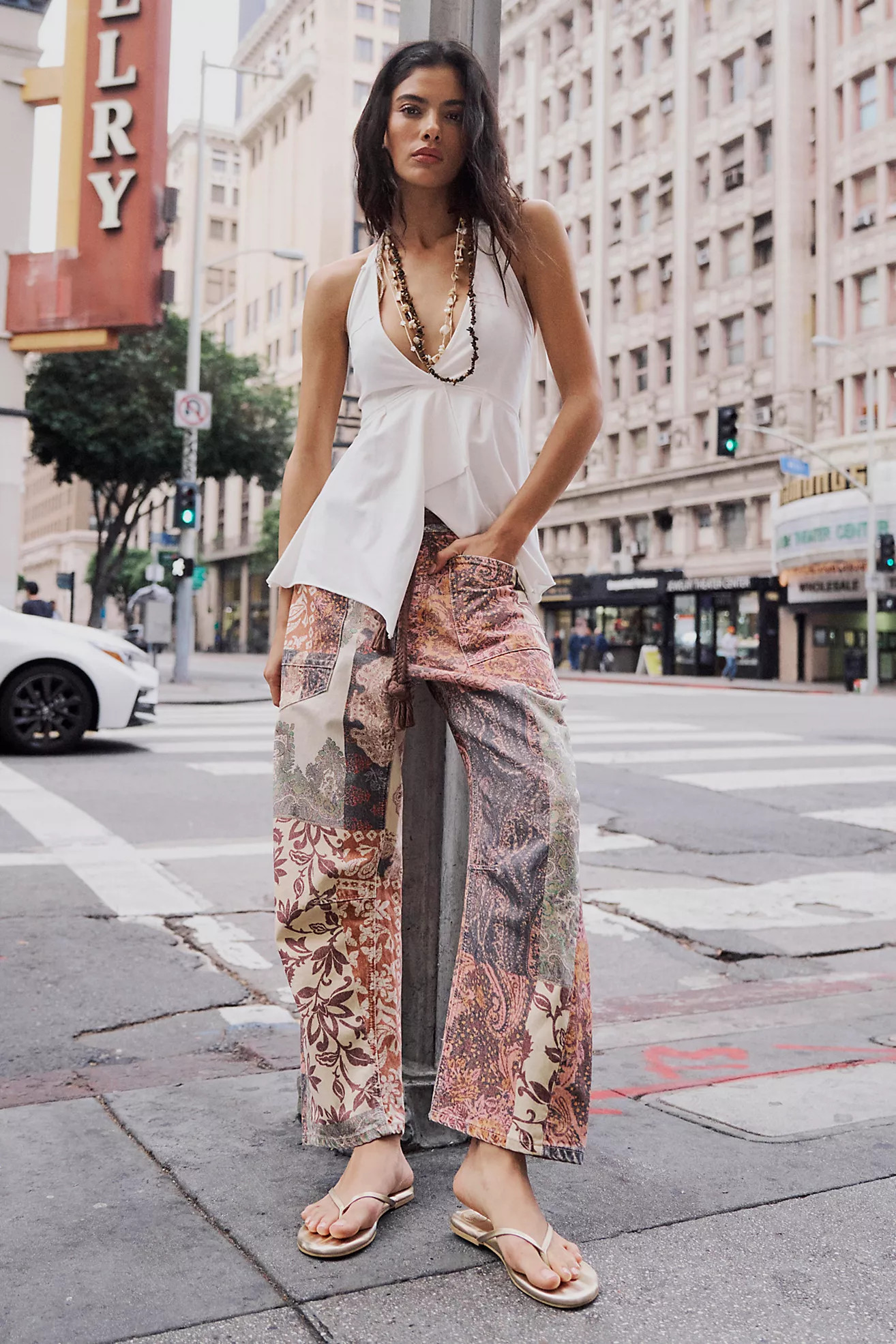 We The Free Moxie Printed Low-Slung Barrel Jeans | Free People (Global - UK&FR Excluded)