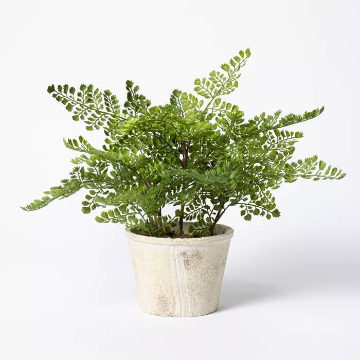 13" x 13" Artificial Fern Plant in Wood Pot - Threshold™ designed with Studio McGee | Target