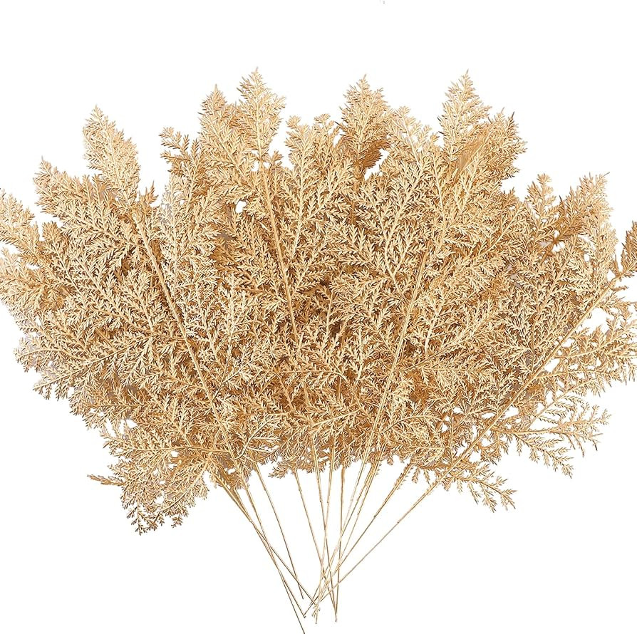 24pcs Gold Artificial Leaves for Christmas Decor,Gold Christmas Tree Decorations,Artificial Chris... | Amazon (UK)