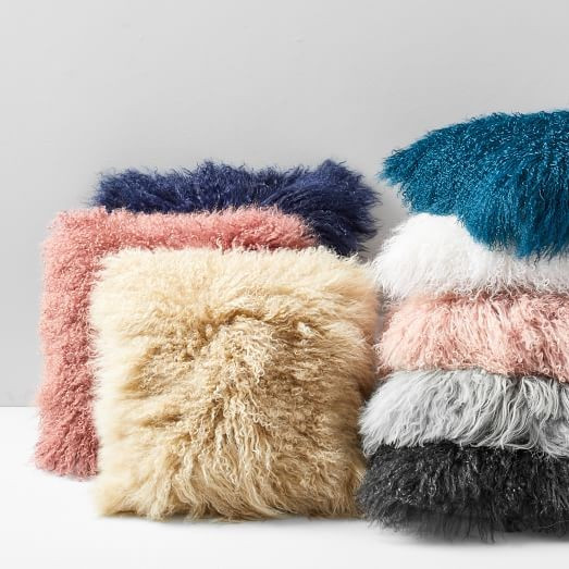 Mongolian Lamb Pillow Covers | West Elm (US)