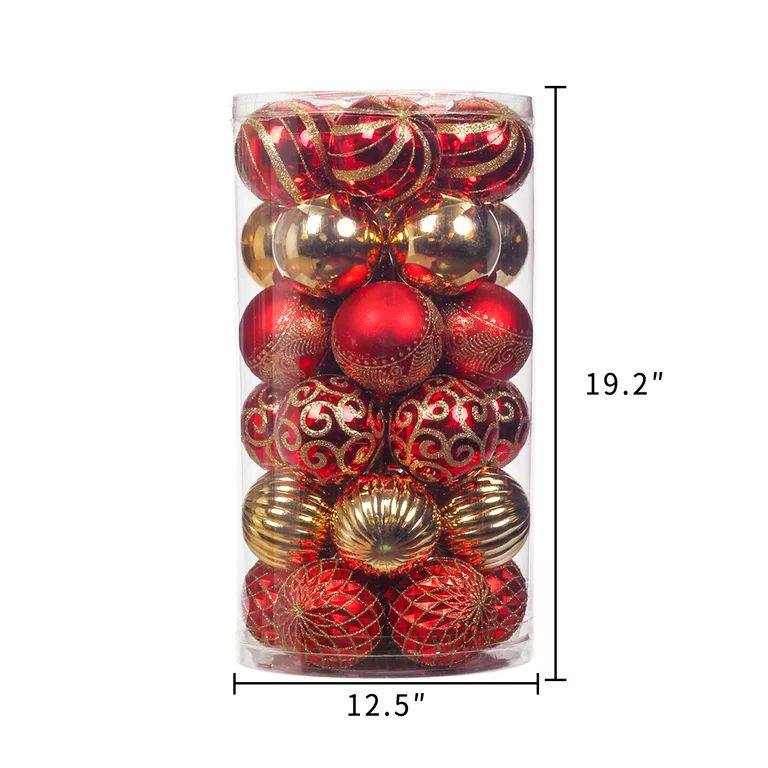 30pcs Christmas Tree Balls, 2.36" Christmas Ornament Decorations Shatterproof Ornaments Gold and ... | Walmart (US)