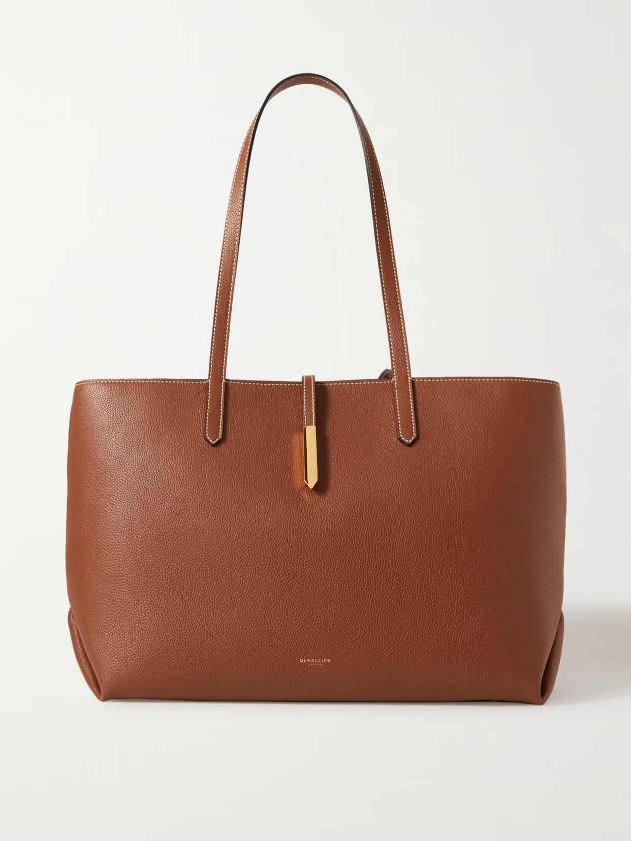 DeMellier - + Net Sustain Tokyo Textured-leather Tote - Brown | NET-A-PORTER (US)