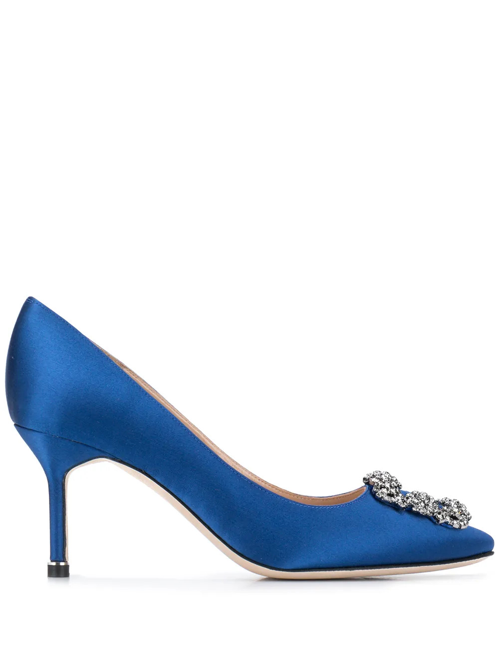 Manolo Blahnik Hangisi 70mm Embellished Buckle Pumps - Farfetch | Farfetch Global