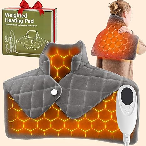 3 lb Weighted Heating Pad for Neck and Shoulders, Mothers Day Gifts for Mom Wife Grandma, Birthda... | Amazon (US)