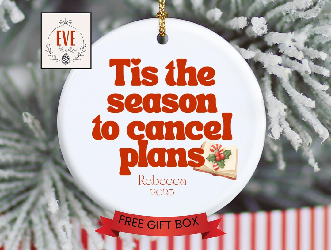 Introvert Christmas Ornament – “’tis the Season to Cancel Plans” Funny Personalized Holid... | Etsy (US)