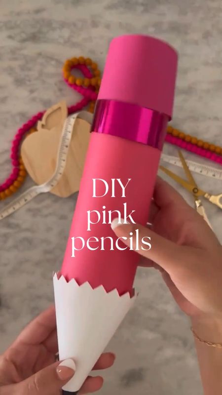 DIY jumbo pink pencils with #cricut ! Shop my supplies and recreate this fun BTS craft! 

#LTKBacktoSchool