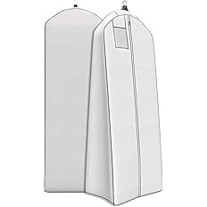 Wedding Dress Bag – Large Garment Bag For Long Gowns -Polyethylene, 72"x24”, Big 20” Gusset | Amazon (US)