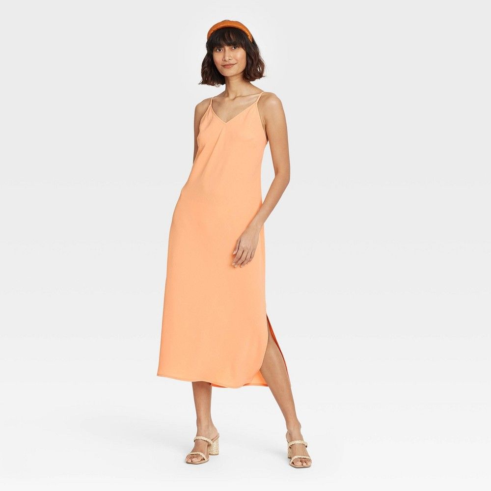 Women's Slip Dress - A New Day Orange M | Target