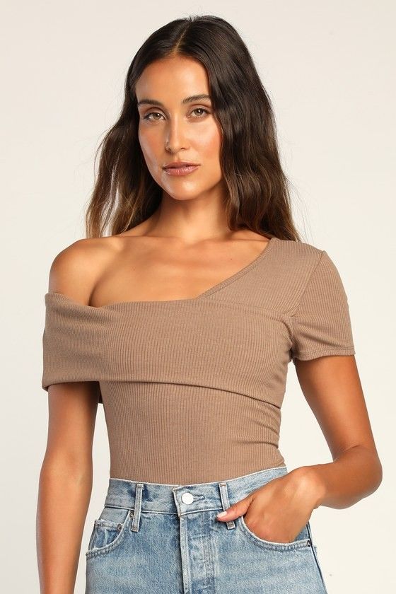 Light Brown Ribbed Bodysuit | fall night out outfit fall night outfit fall date night outfit fall | Lulus (US)