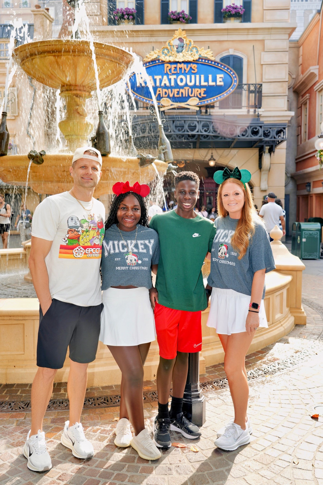 Disney family outfits! I used the croptuck waistband from Amazon to make my oversized tee perfectly folded all day long!

Jared: size large in Epcot shirt
Joelle: medium
Israel: youth XL in Nike clothes
Me: medium skort

Jared and I both agree that our Nike Vomero sneakers were the most comfortable walking shoes this trip! Wearing our normal size!

#LTKmomlife #LTKTravel #LTKHoliday