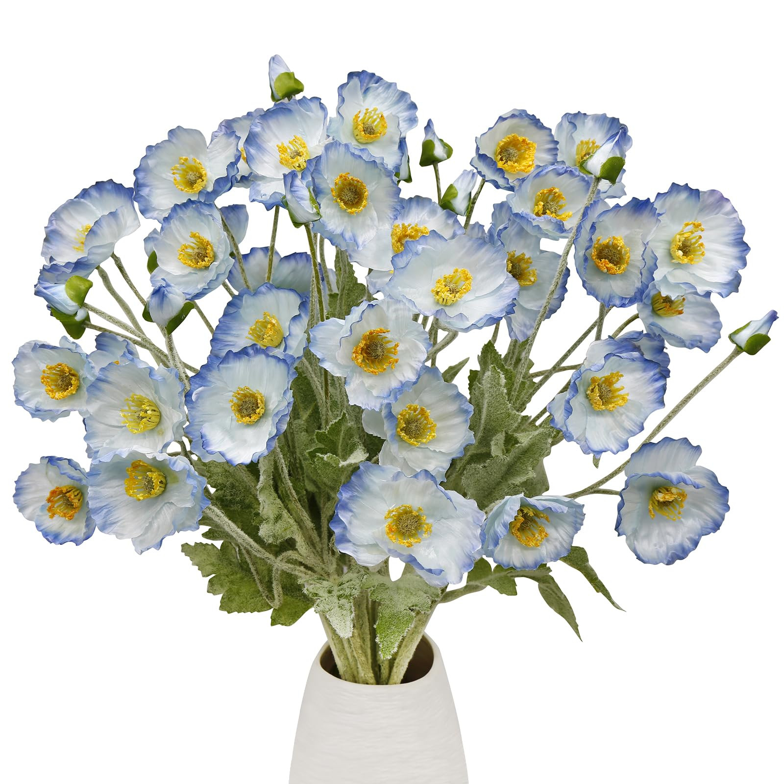 12PCS Poppy Flowers Artificial 23" Real Touch Stems Faux Poppies Silk Flowers for Home Decor Indo... | Amazon (US)