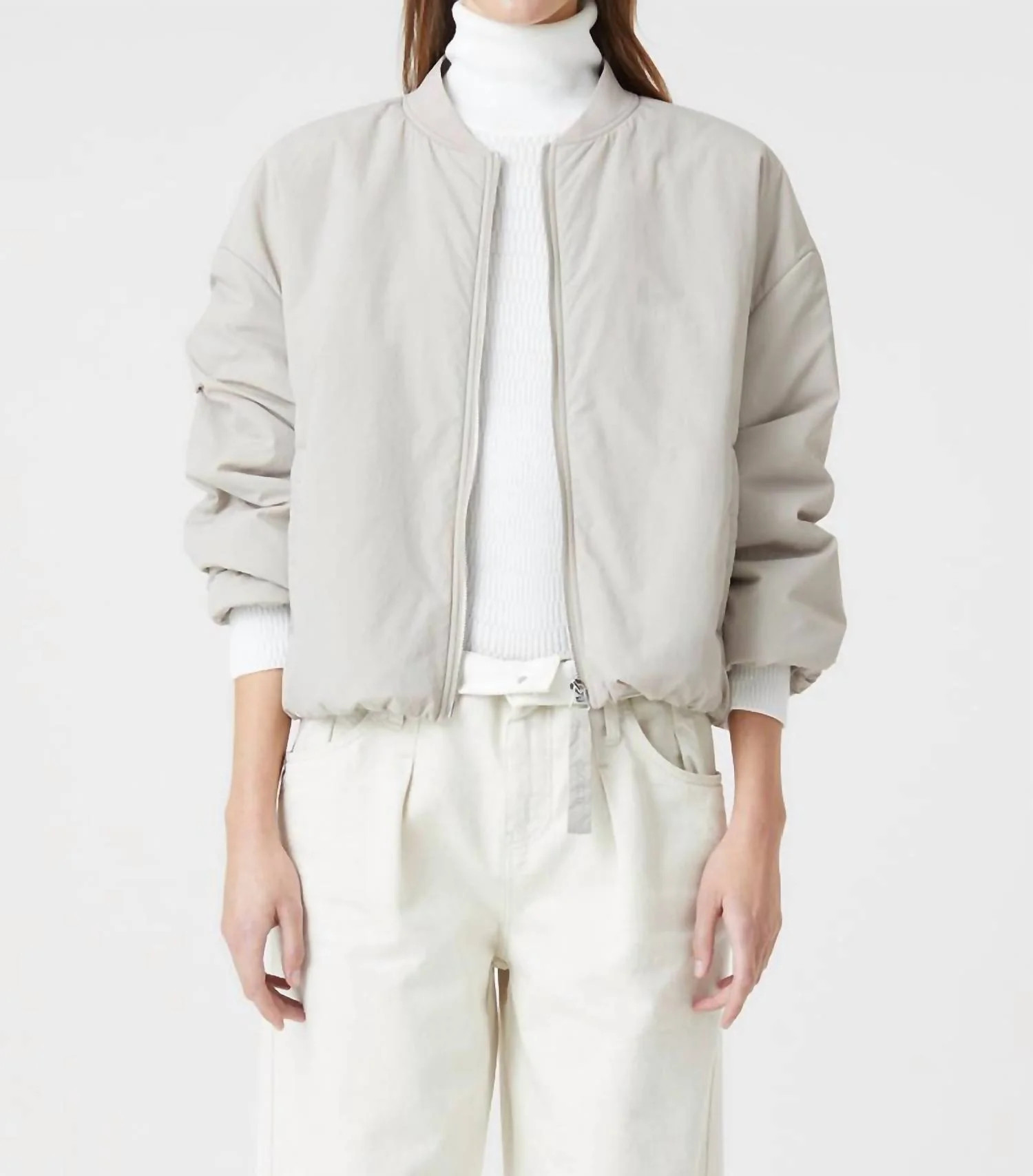 Puffer Jacket In Plaster Beige | Shop Simon