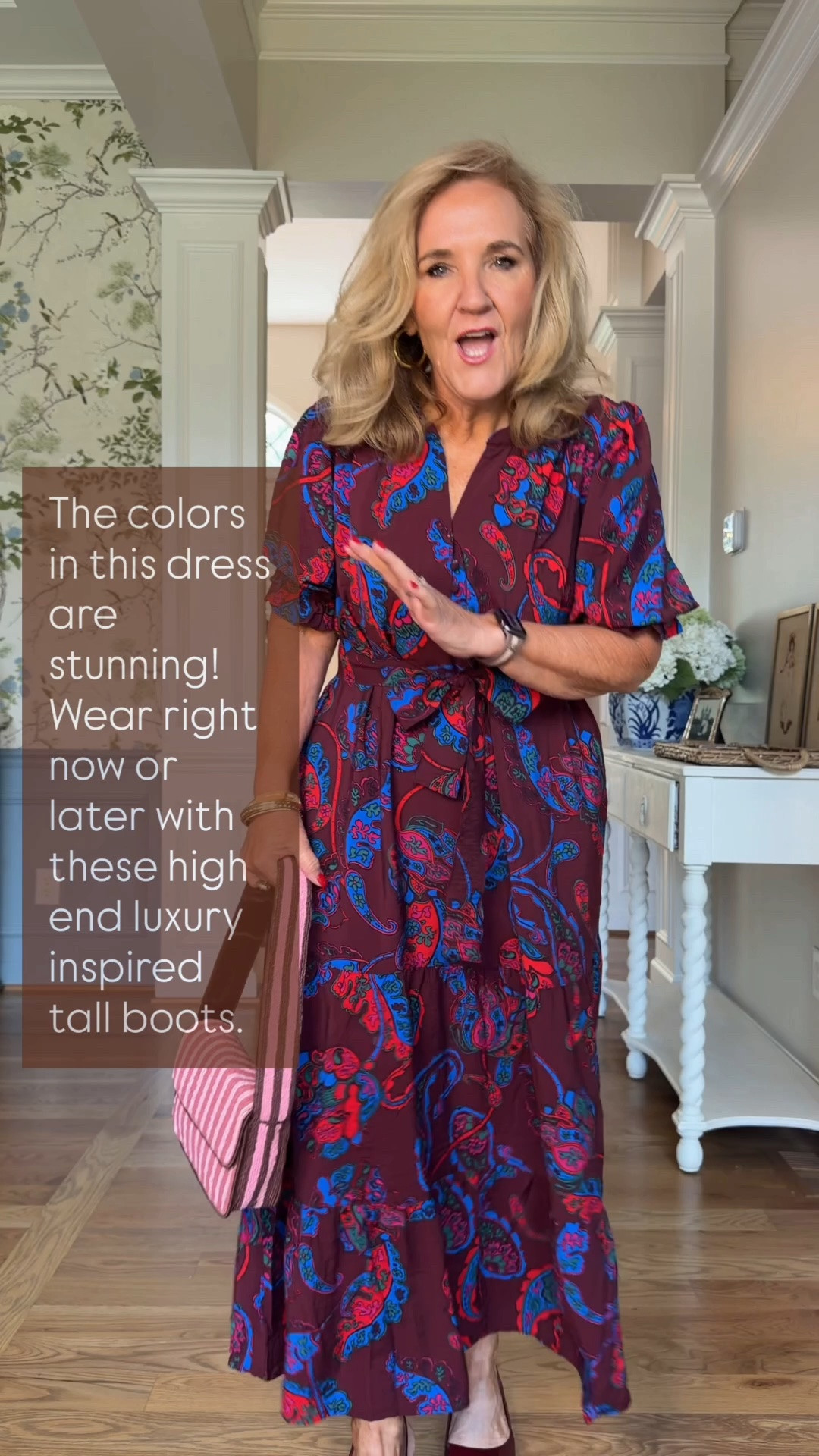 Dress size medium 
Shoes I size up 1/2 

Fall dress wedding guest dress tall boots fall outfit affordable fashion

#LTKOver40 #LTKWedding #LTKPetite