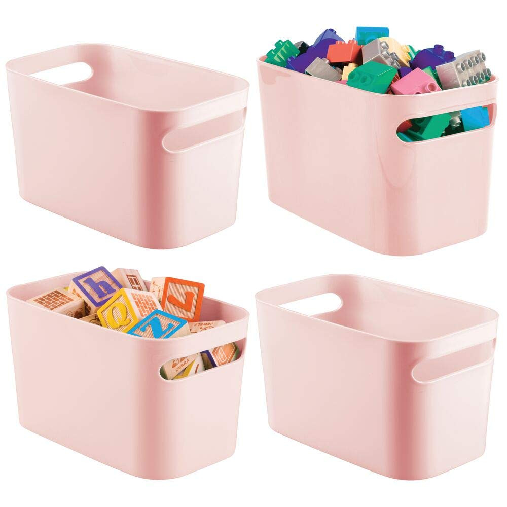 mDesign Plastic Toy Box Storage Organizer Tote Bin with Handles for Child/Kids Bedroom, Toy Room,... | Amazon (US)