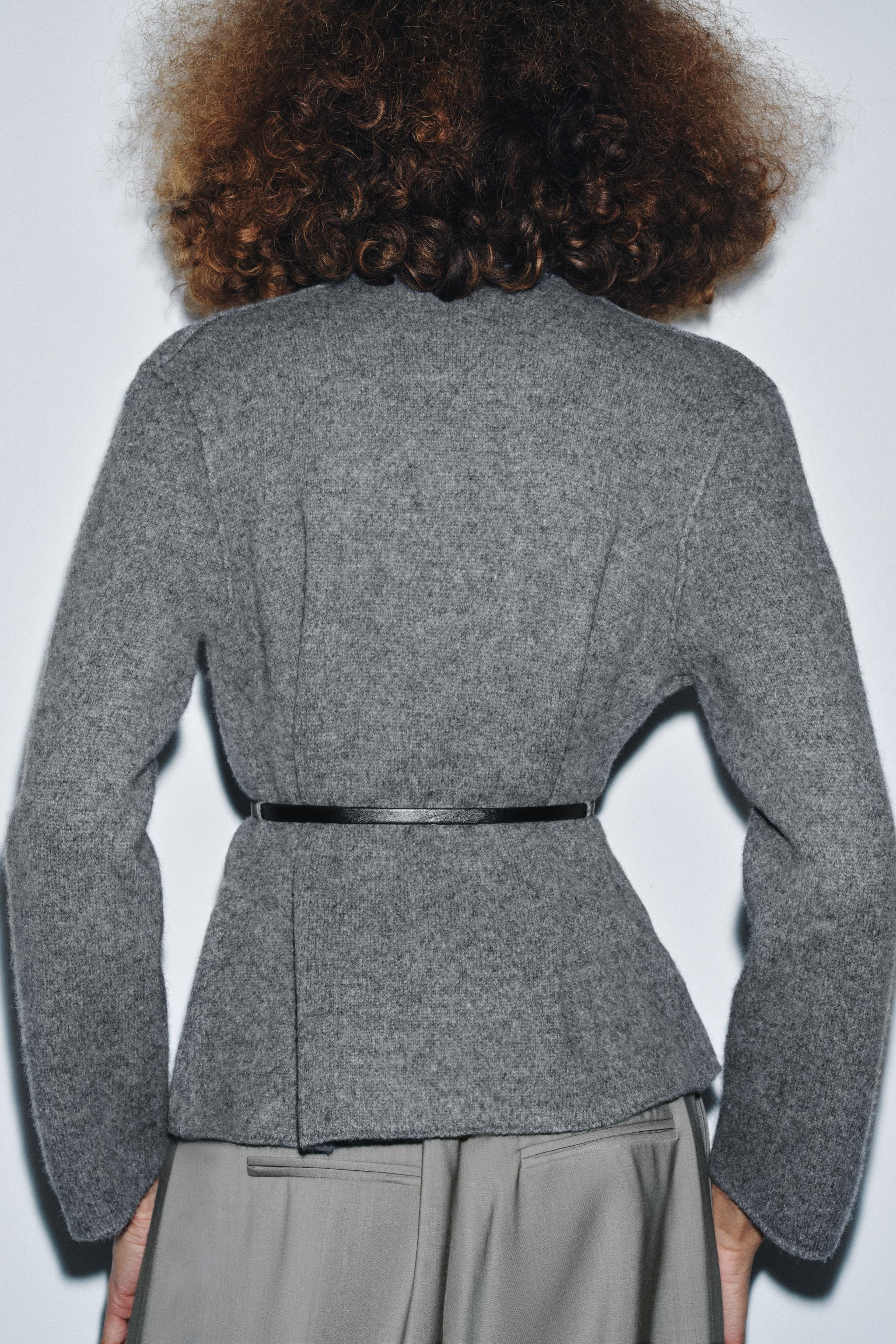 100% WOOL BELTED JACKET | Zara US