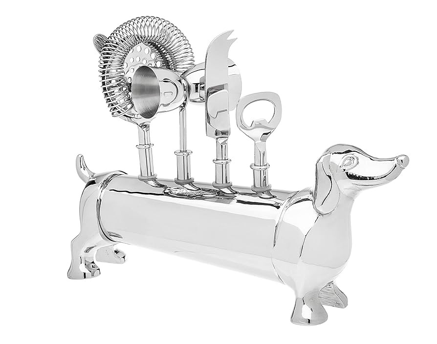 Godinger Bar Tool Set with Stand - Dachshund Bartender Mixology Kit - 5 pc Set | Amazon (US)