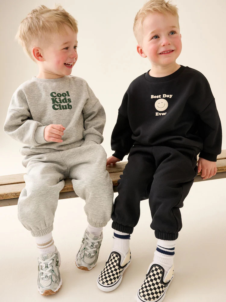 Grey Semi Plain Crew Jogger Set 4 Piece (3mths-7yrs) | Next US