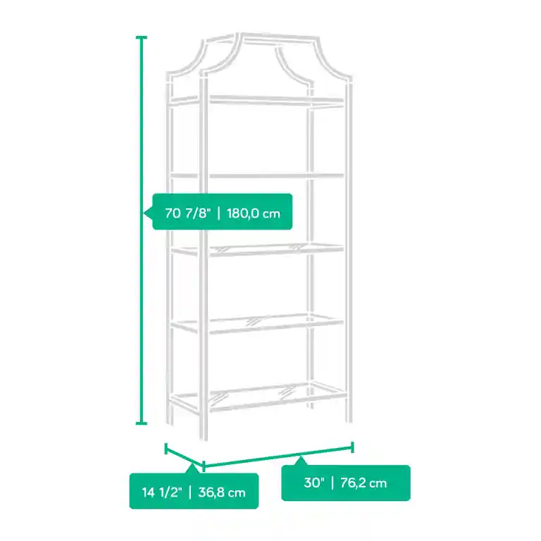 Better Homes & Gardens 71" Nola 5 Tier Etagere Bookcase, Gold Finish | Walmart (US)