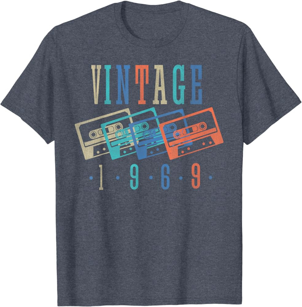Vintage 1969 Cassette Tape 1969 Birthday Gifts 55 Year Old T-Shirt | Amazon (US)